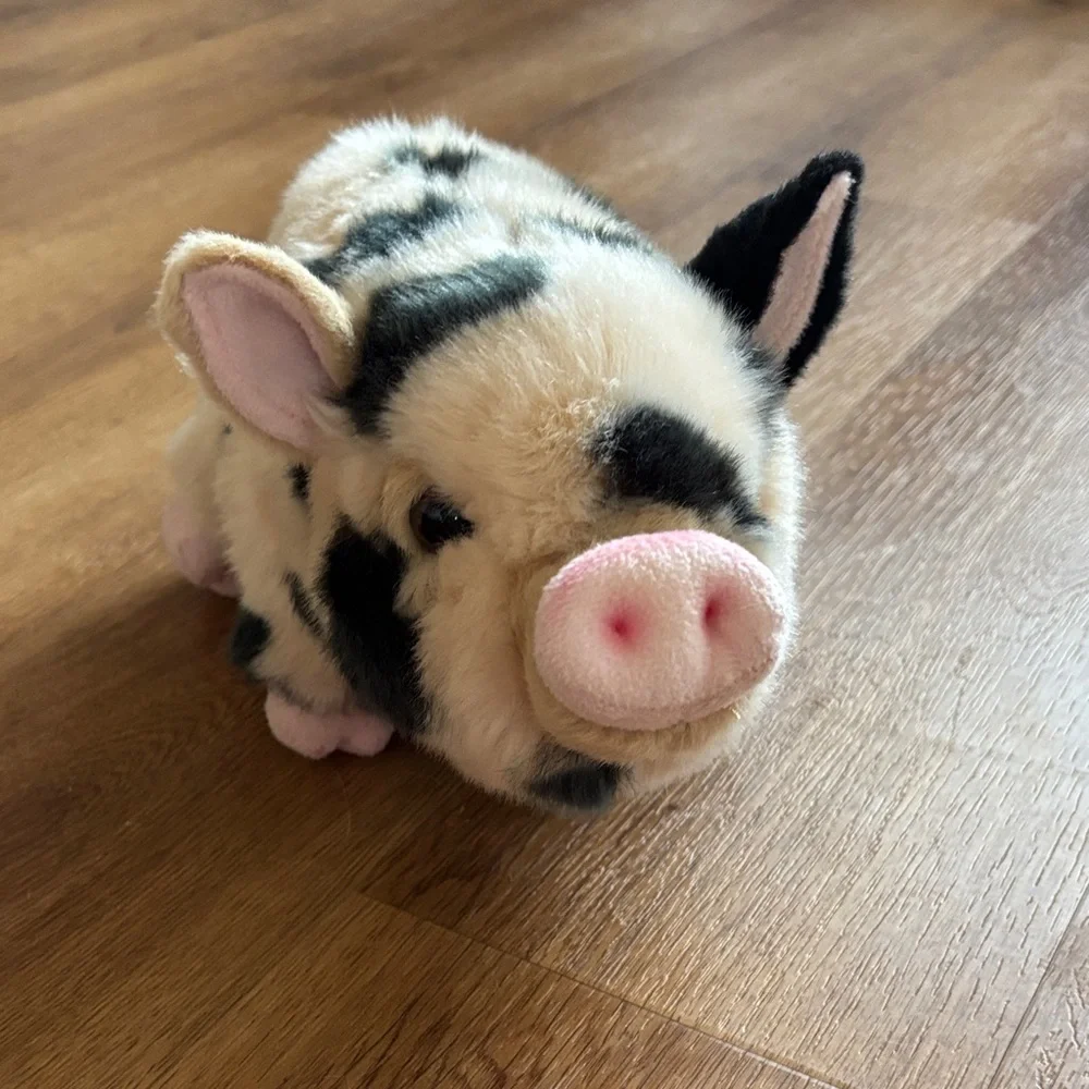 Charming & cute Plush Pig Stuff animal 😍Black and Cream